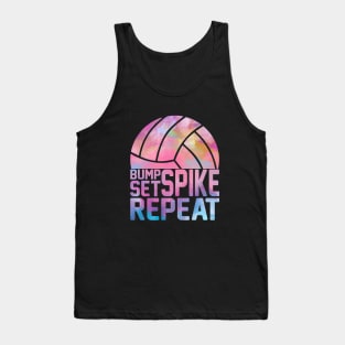 Colorful Teen Girls Volleyball Bump Set Spike Repeat Tank Top